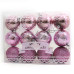 Купить Набор новогодних пластиковых шаров Christmas pink 0803-7 d 7см 12шт розовые Дом, сад, огород