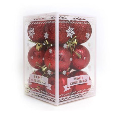 Купить Набор новогодних пластиковых шаров Christmas red 0813 d 5см 12шт красные Дом, сад, огород