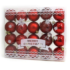 Купить Набор новогодних пластиковых шаров Christmas red 0819-6 d 6см 20шт красные Дом, сад, огород