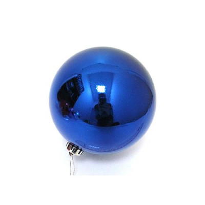 Купить Новогодний пластиковый шар Big blue 0979-30 d 30см глянцевый синий Дом, сад, огород
