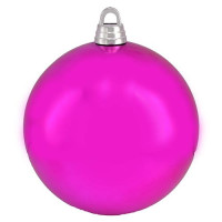 Новогодний пластиковый шар Big pink 4824-15pin d 15см глянцевый розовый