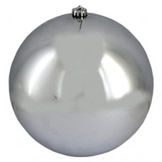 Купить Новогодний пластиковый шар Big silver 4824-25S DSCN0979-25 d 25см глянцевый серебряный Дом, сад, огород