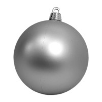 Новогодний пластиковый шар Big silver 0980-20 d 20см матовый серебряный