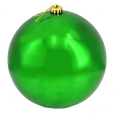Купить Новогодний пластиковый шар Big greеn 0979-15 d15см глянцевый зеленый Дом, сад, огород