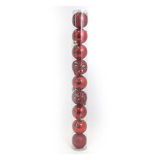 Купить Набор новогодних пластиковых шаров Christmas 0834-6 d 6см 9шт красные Дом, сад, огород