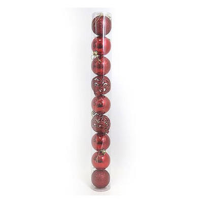 Набор новогодних пластиковых шаров Christmas 0834-6 d 6см 9шт красные Купить Набор новогодних пластиковых шаров Christmas 0834-6 d 6см 9шт красные Дом, сад, огород