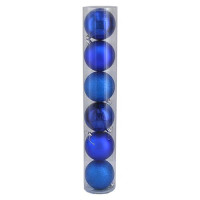 Набор новогодних пластиковых шаров BLUE 0922-8BL6 d 8см 6шт