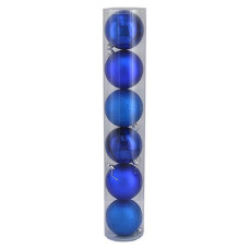 Купить Набор новогодних пластиковых шаров BLUE 0922-8BL6 d 8см 6шт Дом, сад, огород