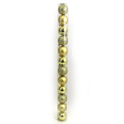 Купить Набор новогодних пластиковых шаров GOLD 0922-6GL12 d 6см 12шт золотые Дом, сад, огород