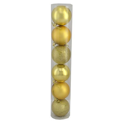 Набор новогодних пластиковых шаров GOLD 0922-7GL6 d 7см 6шт золотые Купить Набор новогодних пластиковых шаров GOLD 0922-7GL6 d 7см 6шт золотые Дом, сад, огород