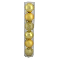 Набор новогодних пластиковых шаров GOLD 0922-8GL6 d 8см 6шт золотые
