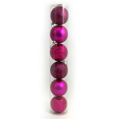 Набор новогодних пластиковых шаров PINK 0922-7PN6 d 7см 6шт розовые Купить Набор новогодних пластиковых шаров PINK 0922-7PN6 d 7см 6шт розовые Дом, сад, огород