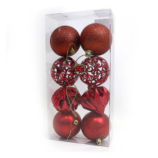 Купить Набор новогодних пластиковых шаров Reds 0893-8 d 8см 8шт красные Дом, сад, огород