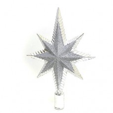 Купить Елочная верхушка Рождественская звезда 1162 белый и серебро h 23см Дом, сад, огород