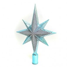 Купить Елочная верхушка Рождественская звезда 1161 голубой и серебро h 23см Дом, сад, огород