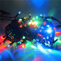 Гирлянда черная "линза" 200 LED, разноцветные огни с регулировкой