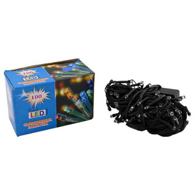 Купить Гирлянда 100LED на черном проводе разноцветные светодиоды Дом, сад, огород