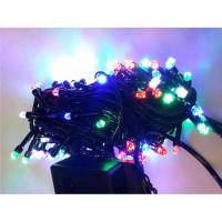 Гирлянда Kristal 100LED на черном проводе разноцветные огни с регулировкой