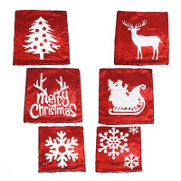 Новогодняя наволочка с пайетками 9921 Christmas 38х38см ассорти
