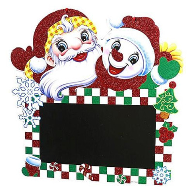 Новогодняя доска для рисования мелом 9882 Дед мороз и снеговик 28x28см Купить Новогодняя доска для рисования мелом 9882 Дед мороз и снеговик 28x28см Дом, сад, огород
