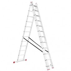 Лестница Intertool LT-0312 алюминиевая 3-х секционная универсальная раскладная 3x12 ступ. 7.89м
