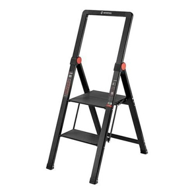 Купить Стремянка алюминиевая Intertool LT-5002 Black Slim 2 ступени высота верхней ступени 456мм 150кг Дом, сад, огород