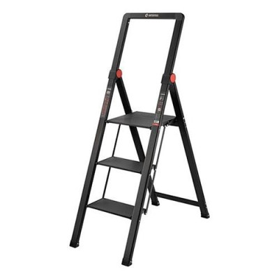 Купить Стремянка алюминиевая Intertool LT-5003 Black Slim 3 ступени высота верхней ступени 684мм 150кг Дом, сад, огород
