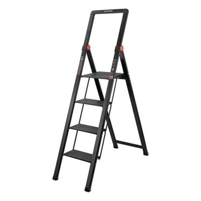 Купить Стремянка алюминиевая Intertool LT-5004 Black Slim 4 ступени высота верхней ступени 912мм 150кг Дом, сад, огород