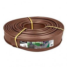 Бордюр садовый газонный прямой с желобком для провода 12.5см х 18м коричневый
