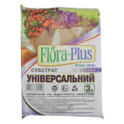 Купить Торфосмесь грунт Flora Plus Универсальная 3л для рассады комнатных и садовых растений Дом, сад, огород
