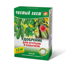 Купить Удобрение кристаллическое для огурцов и кабачков Чистый Лист 1200г Дом, сад, огород