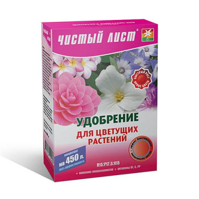 Купить Удобрение кристаллическое для цветущих растений Чистый Лист 300г Дом, сад, огород