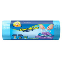 Пакеты для мусора Фрекен Бок с затяжкой синие 35л 30шт