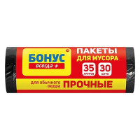 Пакет для мусора Бонус черный 35л 30шт
