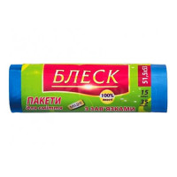 Пакеты для мусора с затяжкой Блеск 35л/15шт