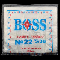 Пакет полиэтиленовый майка Boss 22х38 см 100 шт