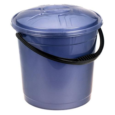 Купить Ведро для пищевых продуктов R-Plastic 12л с пластиковой ручкой и крышкой фиолетовое Дом, сад, огород