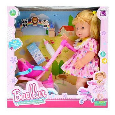 Купить Игрушка Baellar Кукла 10399 с аксессуарами и коляской h38см Дом, сад, огород