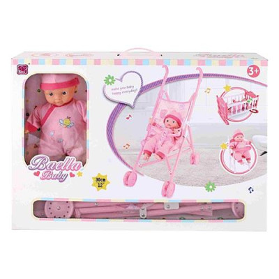 Игрушка Baellar Кукла-пупс 14699 с коляской и кроваткой h30см Купить Игрушка Baellar Кукла-пупс 14699 с коляской и кроваткой h30см Дом, сад, огород