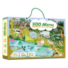 Игра настольная Умняшка Zoo Абетка КП-005 обучающая с многоразовыми наклейками на украинском языке