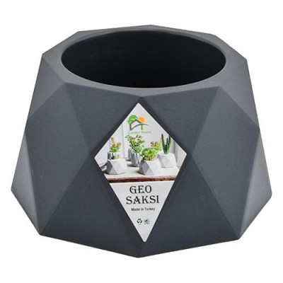 Купить Горшок пластиковый для цветов Geo №473 1л черный Турция Дом, сад, огород