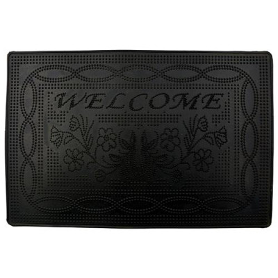 Купить Коврик входной резиновый Welcome 40х60см черный Дом, сад, огород