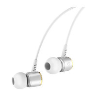 Наушники проводные Hoco M42 Ice rhyme wire control цвет белый плюс серебро