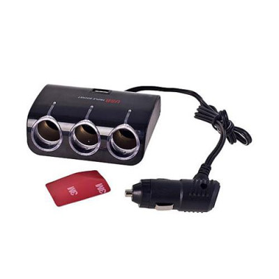 Купить Разветвитель прикуривателя Pulso SC-3073 3 выхода плюс 1 USB 1000 mA 12/24 V Бытовая техника
