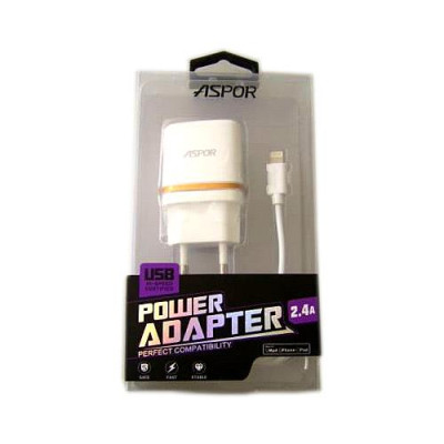 Сетевое зарядное устройство Aspor А828 5V/1A 2USB плюс micro USB кабель цвет белый Купить Сетевое зарядное устройство Aspor А828 5V/1A 2USB плюс micro USB кабель цвет белый Бытовая техника