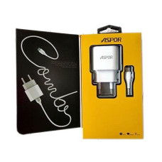 Купить Сетевое зарядное устройство Aspor А818plus 5V/2.4A 1USB плюс Lightning кабель цвет белый Бытовая техника