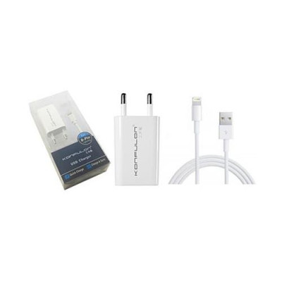 Купить Сетевое зарядное устройство Konfulon KFL-С13 плюс кабель Lightning USB белый Бытовая техника