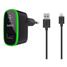 Сетевое зарядное устройство Belkin 2 in 1 2.1A 1USB плюс кабель Lightning USB черное