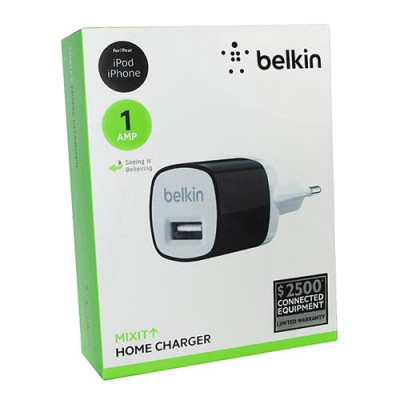 Купить Сетевое зарядное устройство Belkin EU plug 1A 1USB черное Бытовая техника