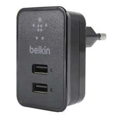 Сетевое зарядное устройство Belkin EU plug 2 in 1 2.1A 2USB плюс кабель Lightning USB черное